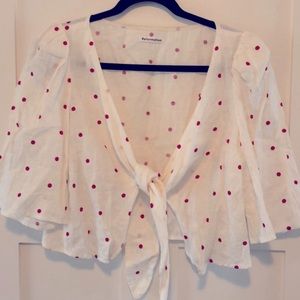 Reformation linen tie front top